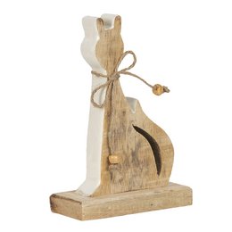 Decoration cat 11x3x16 cm brown wood