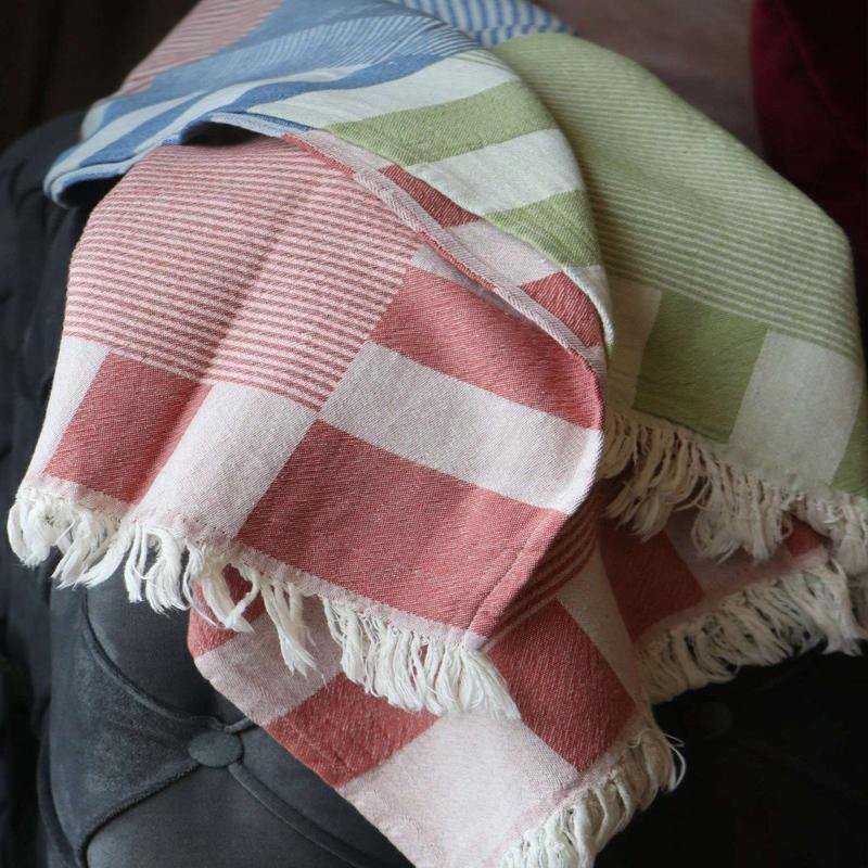 Asciugamano turco Trimita Patchwork (piastrella e verde e turchese) | Asciugamano Hammam | 100% cotone