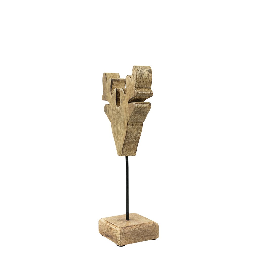 Stehender Hirsch aus Mangoholz H26 T11x7cm