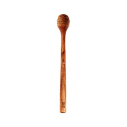Teak root honey serving tongs, made of natural teak wood with a unique organic shape.