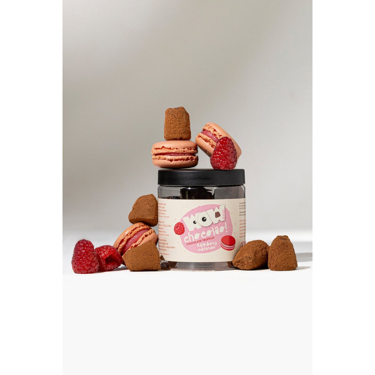 Raspberry Macaron Chocolate Truffles Gift Jar 130g | Fruity Luxury Chocolate
