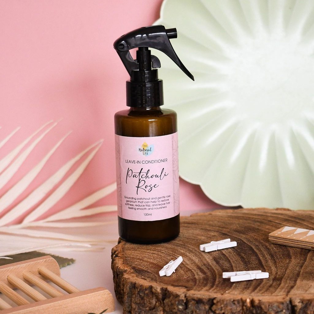 Patchouli Rose Leave-In Conditioner | Nachfüllflasche | Natürliche Haarspülung für trockenes, strapaziertes und krauses Haar | Leichte vegane Haarpflege für alle Haartypen