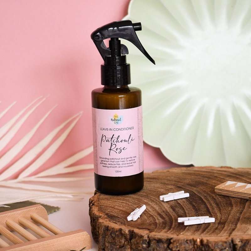 Patchouli Rose Leave-In Conditioner | Nachfüllflasche | Natürliche Haarspülung für trockenes, strapaziertes und krauses Haar | Leichte vegane Haarpflege für alle Haartypen