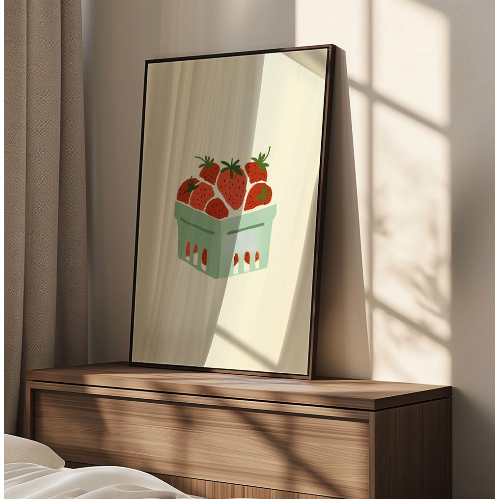 Aardbeien Mandje Illustratie - Poster