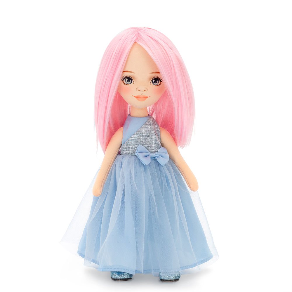 Soft toy, Sweet Sisters - Billie in a Blue Satin Dress + bonus accessories set (35cm)