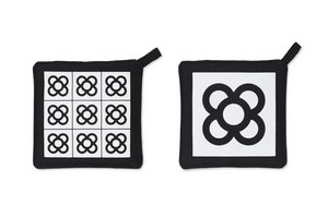 Pot holder / Barcelona Flower / black white