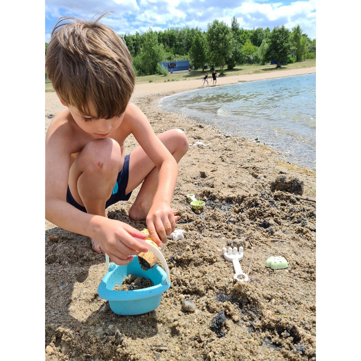 Moja pierwsza zabawka do piasku dla niemowlaka, 7 szt. Mini zestaw do zabawy w piasku z wiadrem, plastikowa mieszanka słomy pszennej