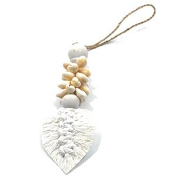 Pendentif cauri feuille