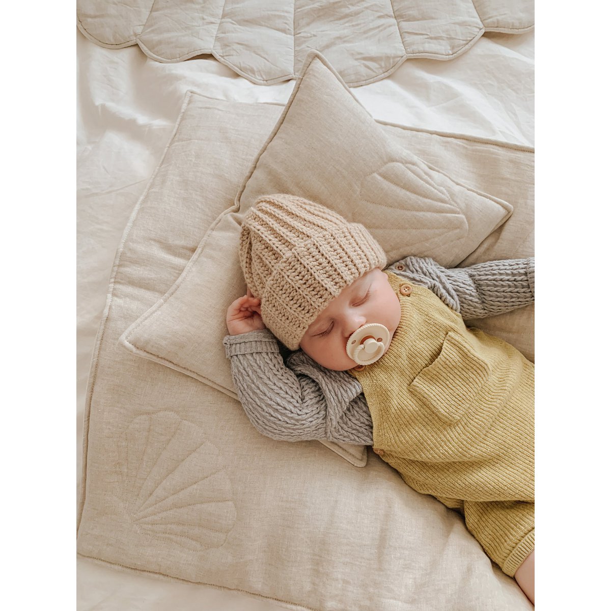 Linen shell child cover set "Sand"