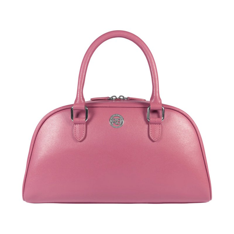 RB1034BS | VIRGINIA bowlingtas voor dames van echt saffianoleer, gemaakt in Italië. Pioen kleur