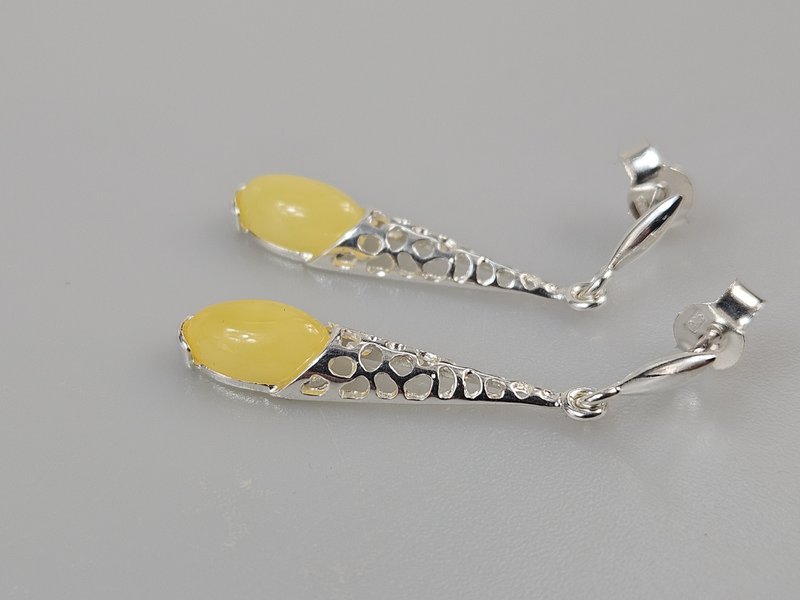 sterling sølv 925 Dangle stud i øreringe med baltisk rav engros