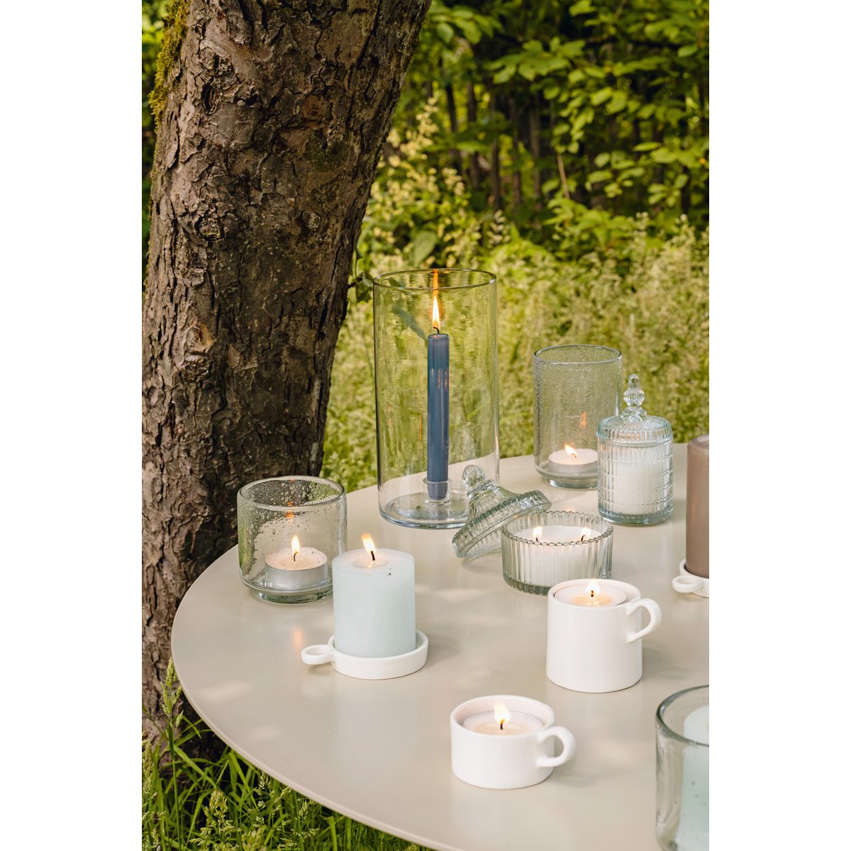 Candle Holder Glass Clear 13x25cm