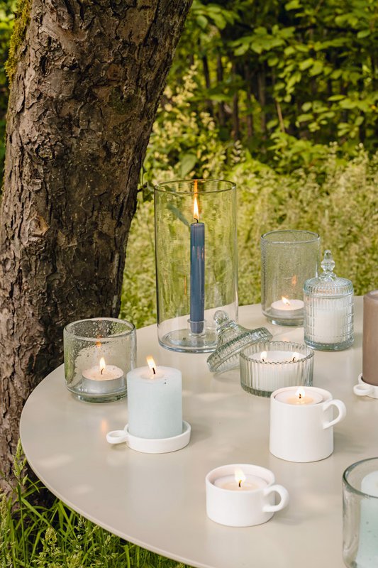 Candle Holder Glass Clear 13x25cm