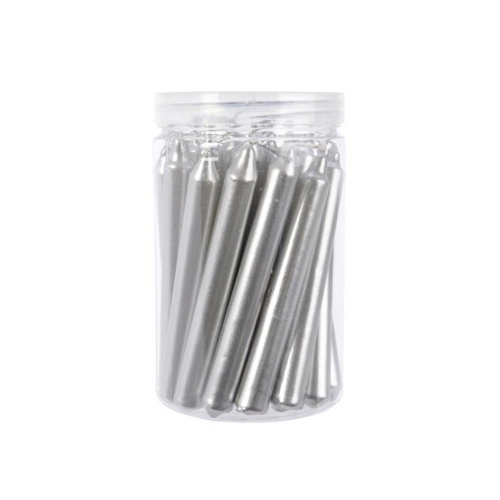 Christmas tree candles silver1.3x10.5 cm 22 pcs