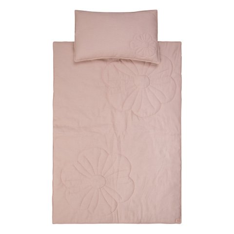 Bettwäsche-Set Bloom aus Leinen "Puderrosa" Große Größe