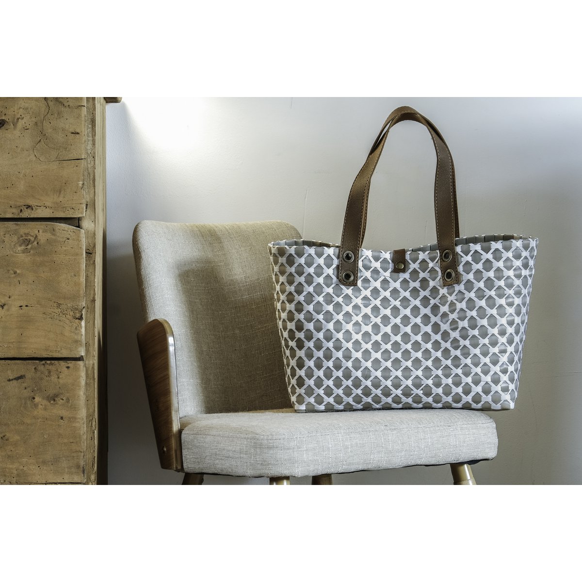 MADRID Basket, shopping bag pi beach bag fabricado con materiales reciclados