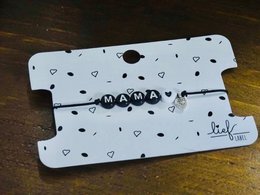 Bracelet Mama Black and white with charm