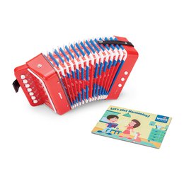 Accordeon - Rood met Muziekboek