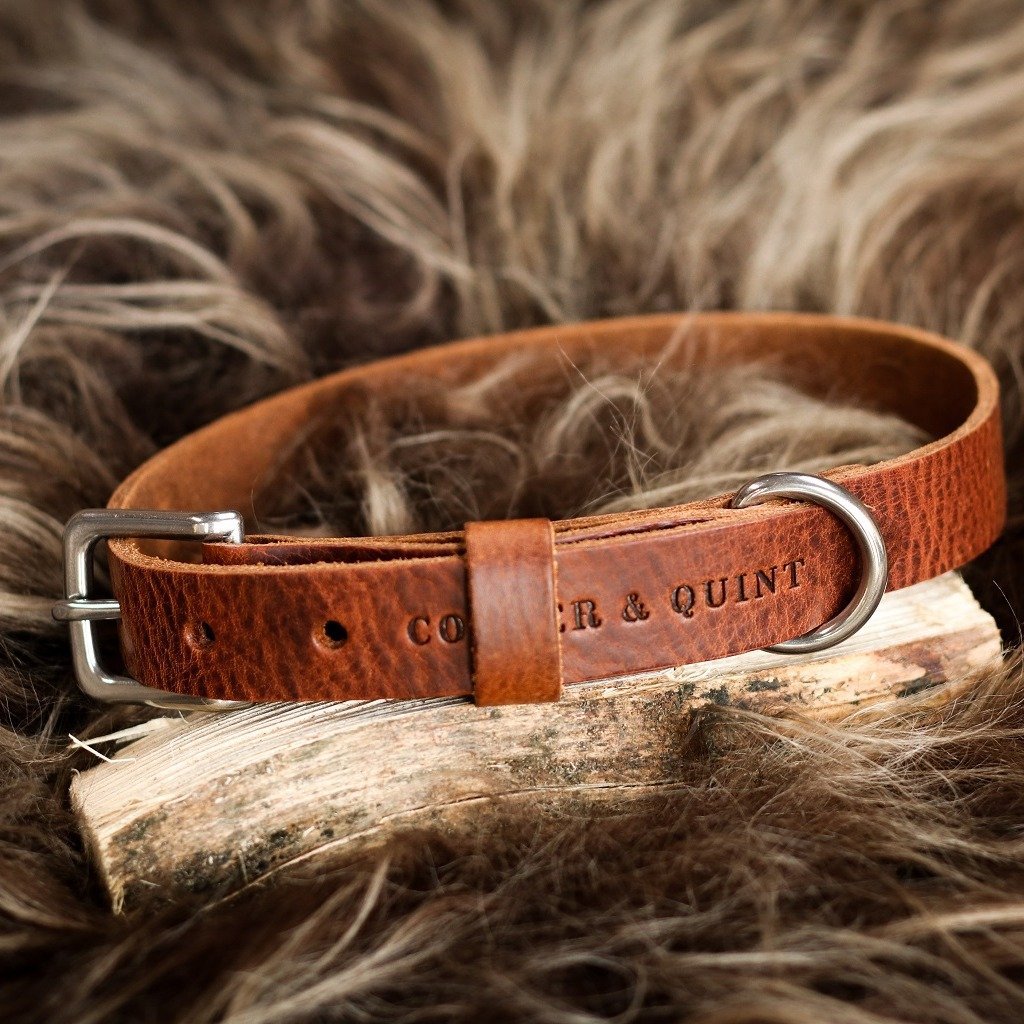 No Fuss Halsband Hundeleder Braun