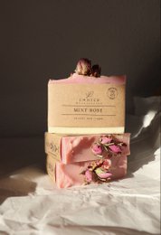 Natural soap "Mint Rose", vegan, palm oil -free