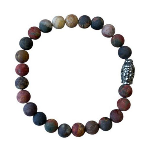 Herrenarmband Picasso-Jaspis matt mit Buddha-Perle