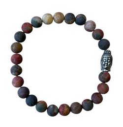 Herrenarmband Picasso-Jaspis matt mit Buddha-Perle