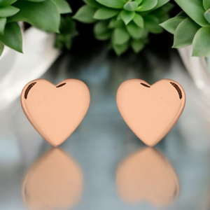 925 sterling rose gold plated stud earrings "Mini Hearts" - OHR925-28