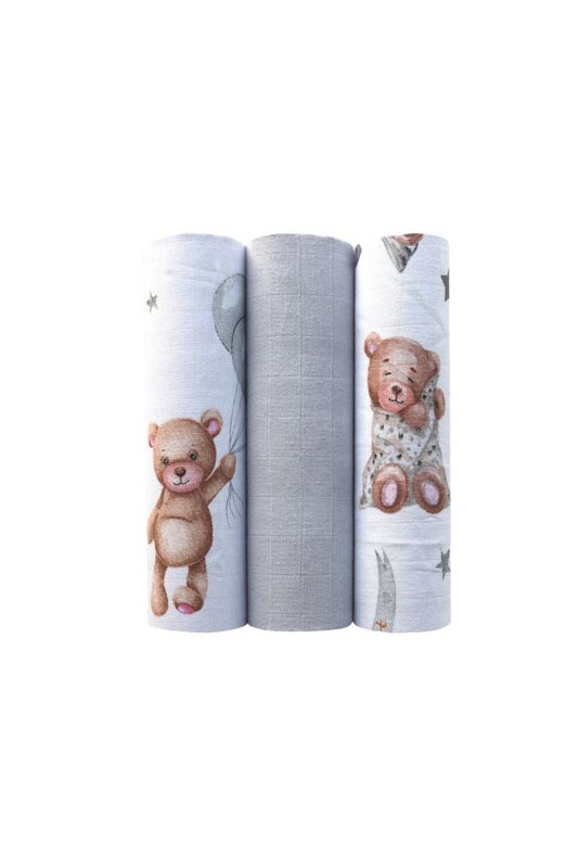 BEAR muslinbleer - 3 stk.