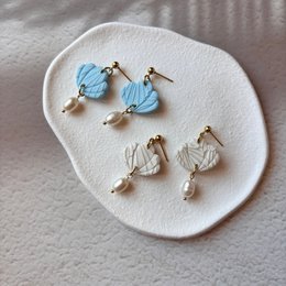 Atrani Shells - Handcrafted Earrings with Natural Pearl
