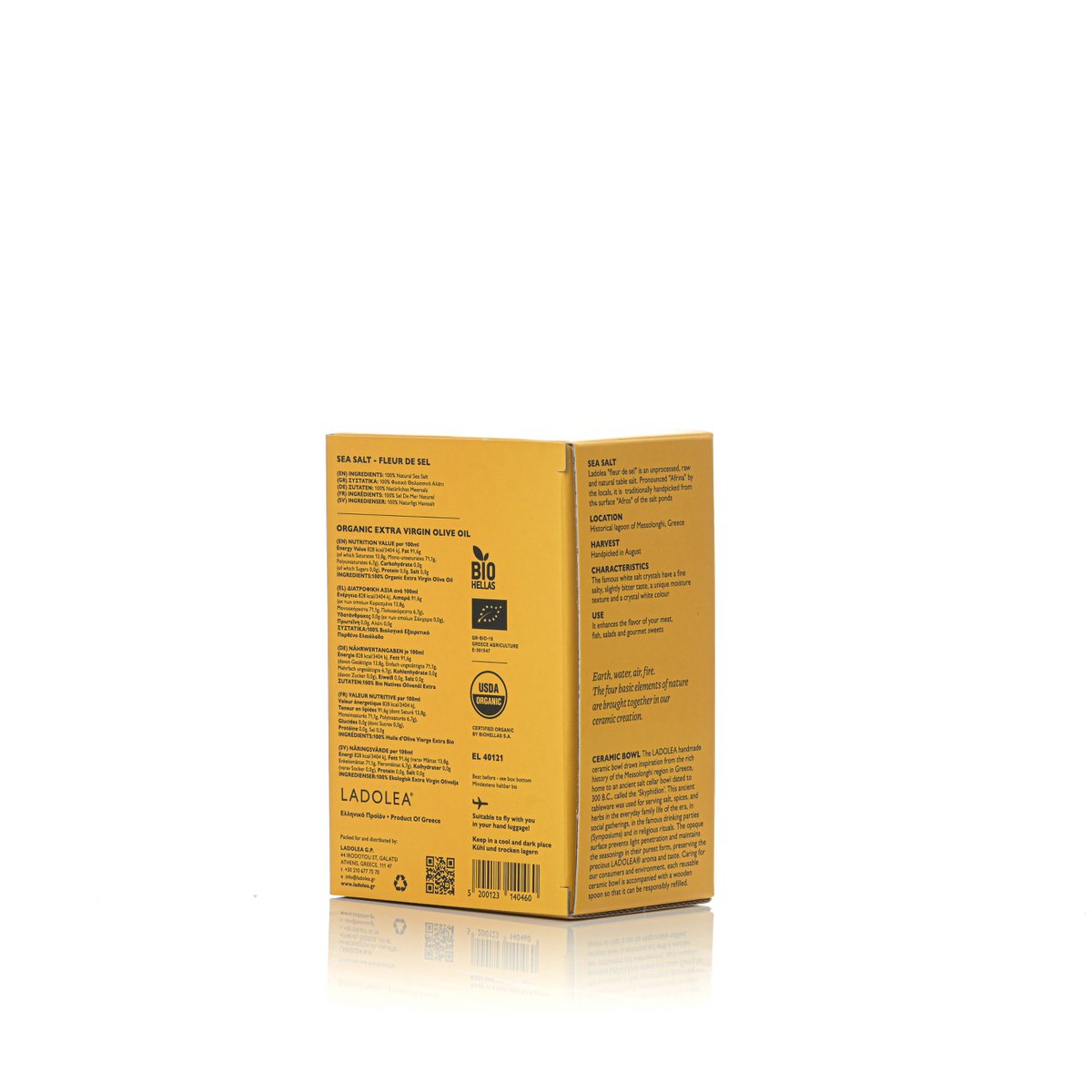 Fleur de Sel (30G) i ekologiczna oliwa z oliwek z pierwszego tłoczenia (80 ml)