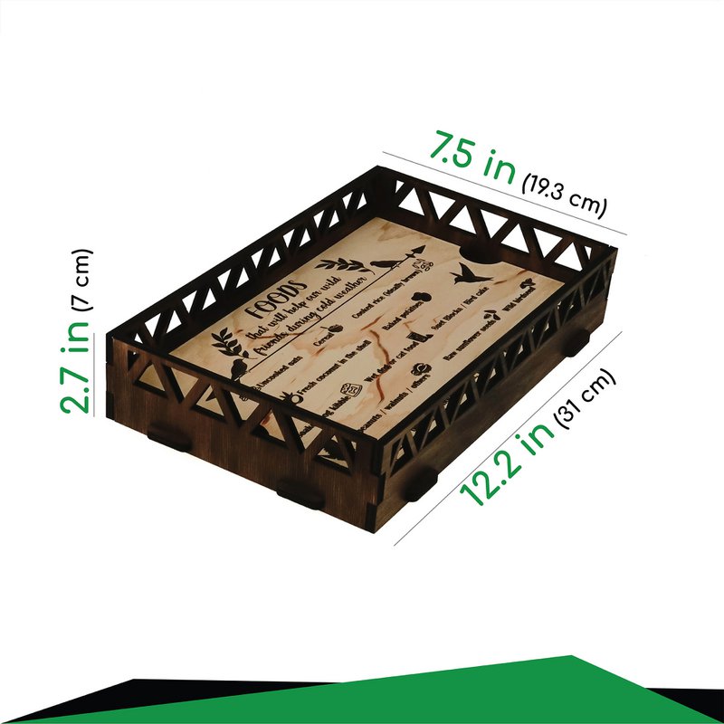Plateau de mangeoire à oiseaux en bois monté sur garde-corps, mangeoire à oiseaux à plateau de plate-forme en cèdre, décoration de jardin de patio de garde-corps extérieurs pour cour
