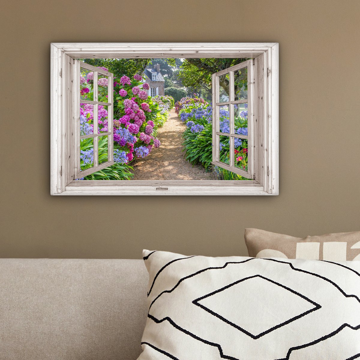 Leinwand Malerei - Wanddekoration - Hortensia - Blick - Blumen - Sommer - Lila - Pad