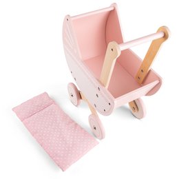 Houten Poppenwagen met Dekbedje