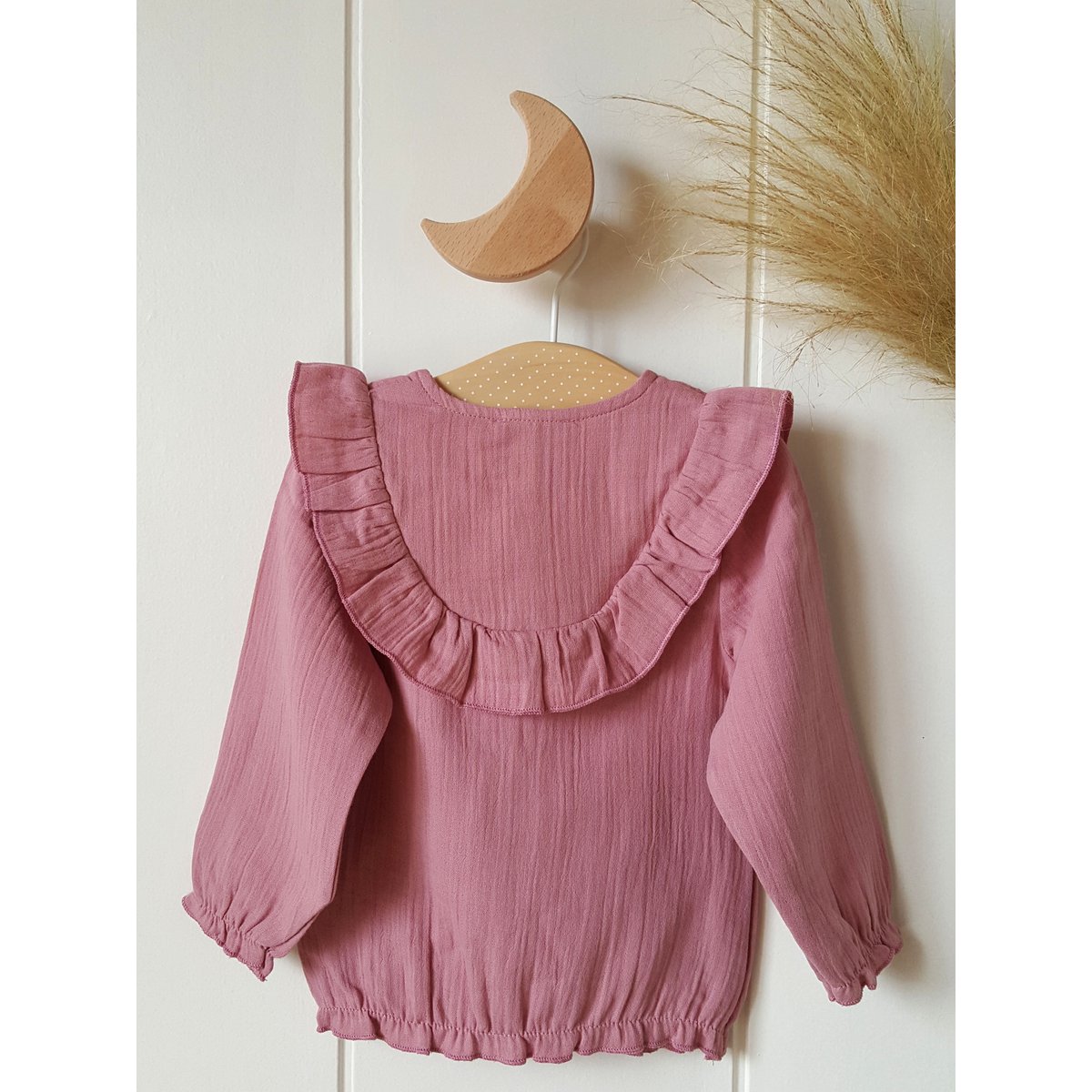 Blusa bebé niña rosa oscuro / 100% Algodón orgánico doble gasa