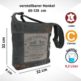 Borsa a tracolla Sunsa. Borsa a marsupio in cotone intrecciato. Borsa a tracolla donna/ragazza con manico regolabile. Borsa in tessuto leggera e capiente con chiusura a zip.