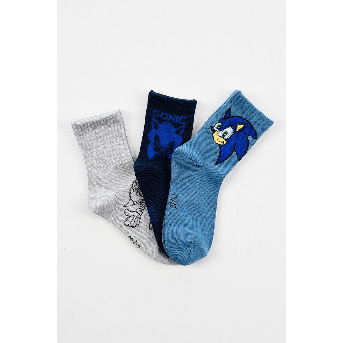 Lot of 96 Units | Pack 3 Sonic Children's Tennis Socks | Officially Licensed Products | SUN CITY Group