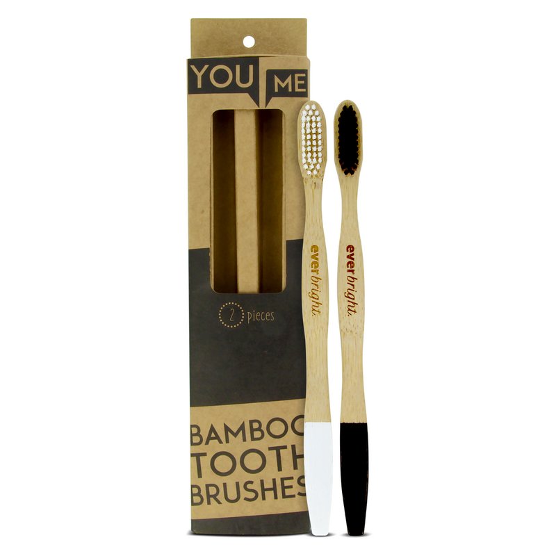 Everbright You & Me Cepillos de dientes de bambú - 2 piezas