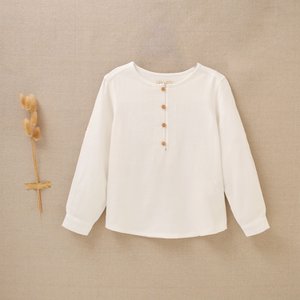 Effen wit babyjongensshirt met lange mouwen I181-21308354