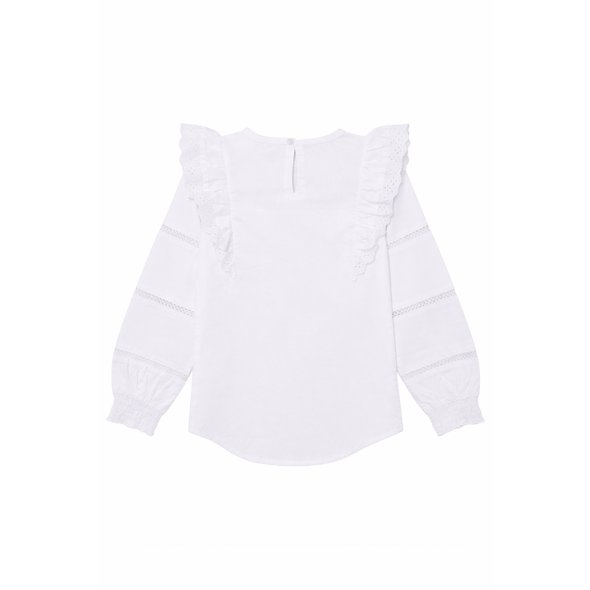 Chemisier Funkle Blanc Neige – Popeline de Coton Paper Touch – Luxe Meisjesmode