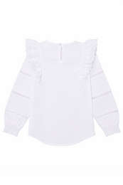 Chemisier Funkle Blanc Neige – Popeline de Coton Paper Touch – Luxe Meisjesmode