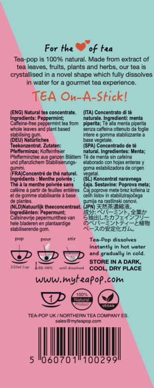 TEA-POP Herbata na patyku | Mięta | Taca ekspozycyjna na 20 pałeczek