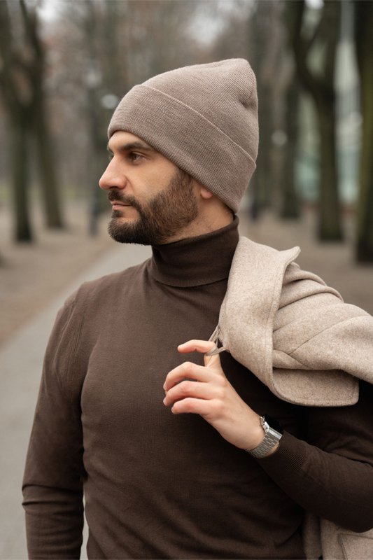 NAOMI hat – 100% merino wool – taupe