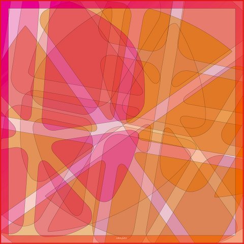 Sjaal Retro | Roze / oranje