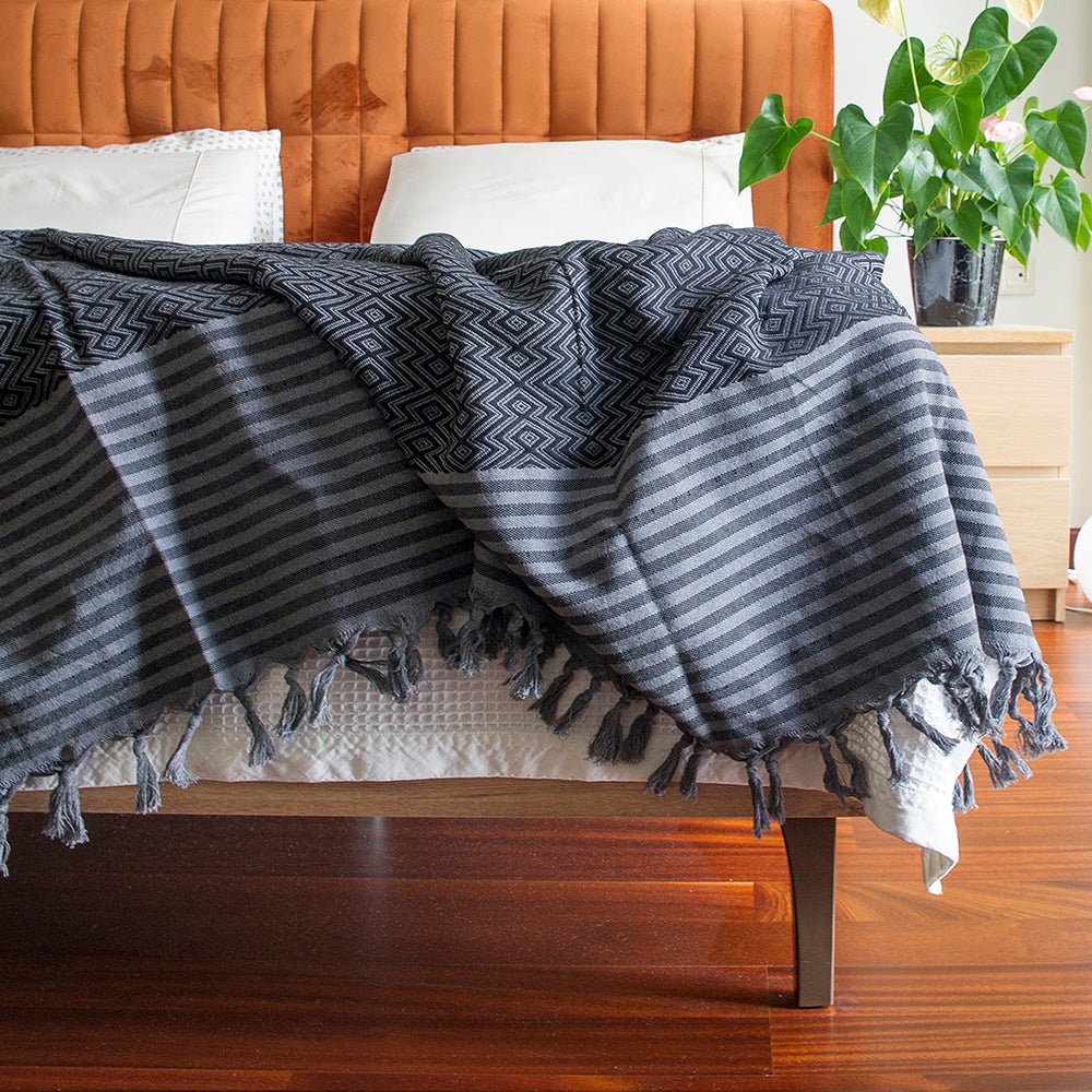 Black 200 cm x 240 cm 100% Cotton