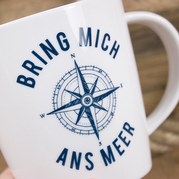 Großer Porzellanbecher Bring mich ans Meer