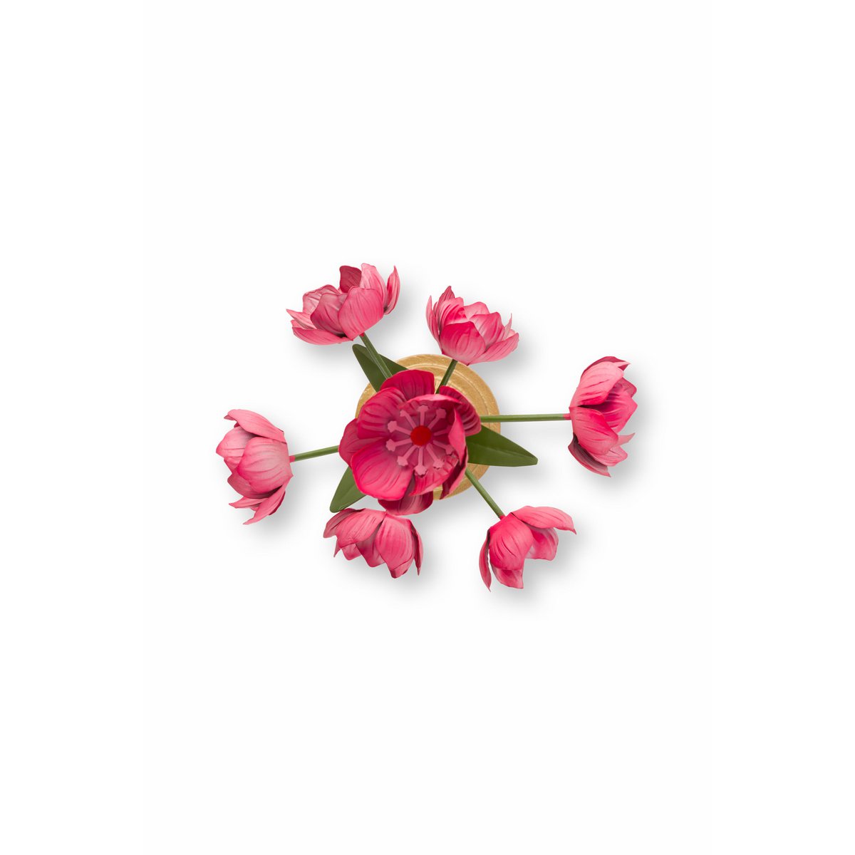 Deco Flower Metal Pink 36cm