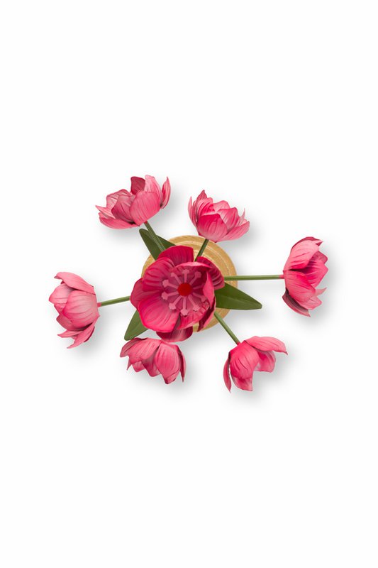 Deco Flower Metal Pink 36cm