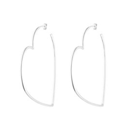 Creole heart, 60mm, 925 sterling silver