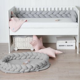 Grey braided cot bumper