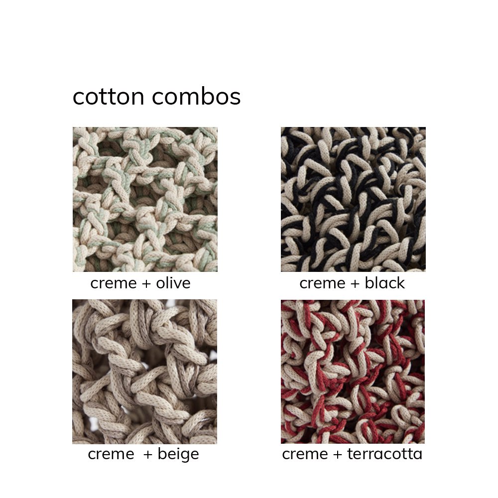 “Thalia cotton” crochet wrist bag with waterproof pouch crème + olive